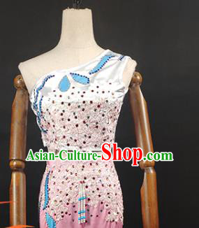 China Dai Nationality Stage Performance Clothing Ethnic Female Peacock Dance Garments Yunnan Minority Folk Dance Pink Dress