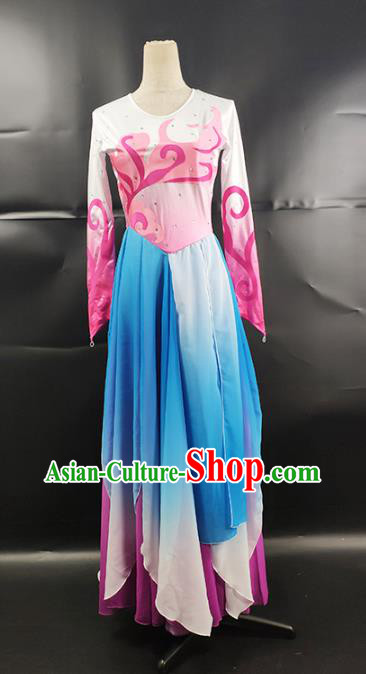 Top Chinese Woman Umbrella Dance Garment Costume Traditional Stage Performance Clothing Classical Fan Dance Dress