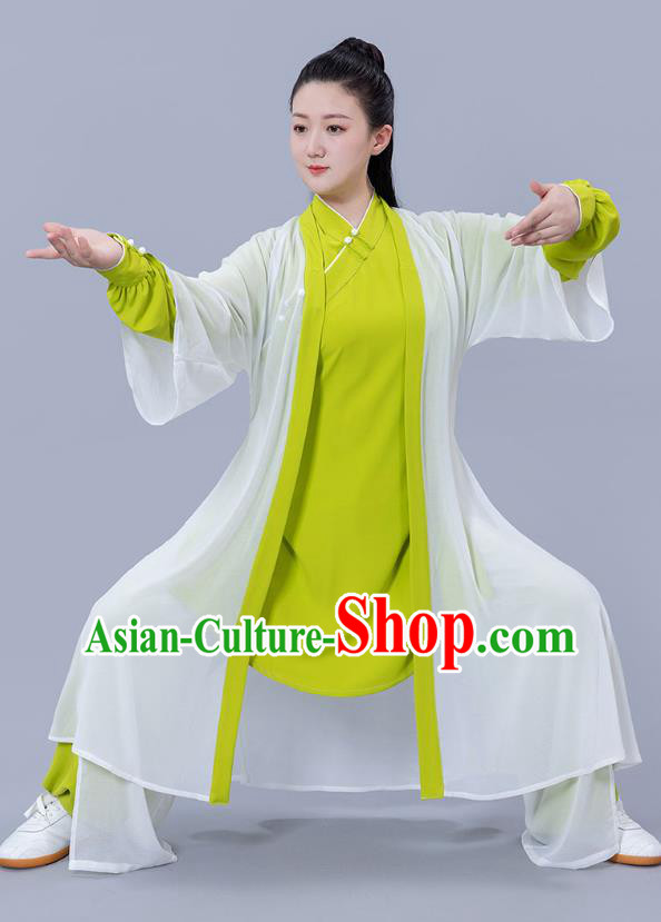 Chinese Martial Arts Three Pieces Outfits Tai Chi Performance Clothing Woman Tai Ji Training Garments