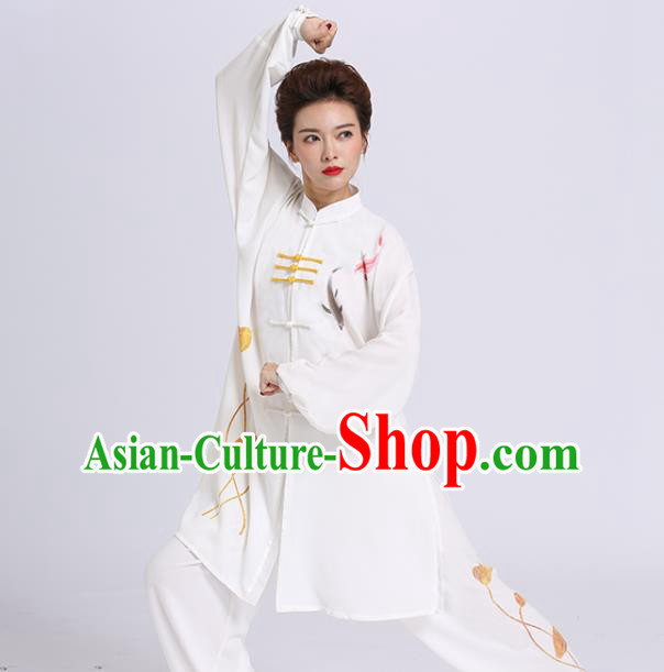 Chinese Tai Chi Performance Printing Fish Garment Costume Kung Fu Competition Suits Clothing Martial Arts Outfits