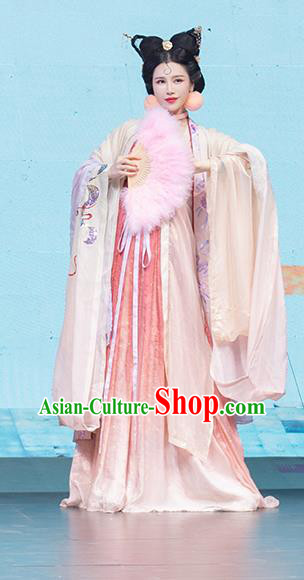 China Ancient Myth Fox Fairy Embroidered Hanfu Dress Traditional Shang Dynasty Queen Su Daji Historical Clothing