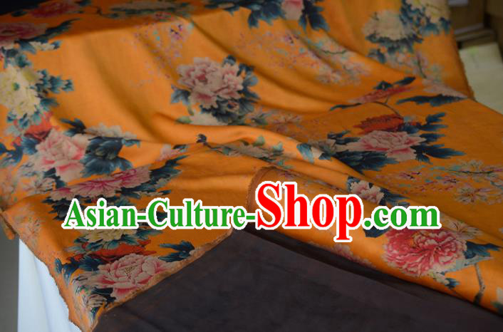 High Quality Chinese Qipao Cheongsam Fabric DIY Fabric Silk Fabric Yellow Gambiered Guangdong Gauze