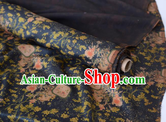 High Quality Chinese DIY Fabric Silk Fabric Navy Gambiered Guangdong Gauze Qipao Cheongsam Cloth