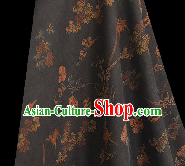 Chinese Cheongsam Cloth Traditional Pattern DIY Satin Fabric Silk Fabric Grey Gambiered Guangdong Gauze