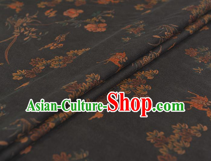 Chinese Cheongsam Cloth Traditional Pattern DIY Satin Fabric Silk Fabric Grey Gambiered Guangdong Gauze