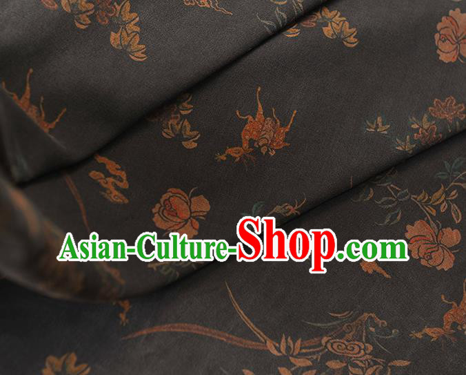 Chinese Cheongsam Cloth Traditional Pattern DIY Satin Fabric Silk Fabric Grey Gambiered Guangdong Gauze