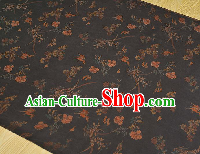 Chinese Cheongsam Cloth Traditional Pattern DIY Satin Fabric Silk Fabric Grey Gambiered Guangdong Gauze