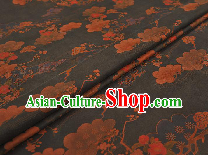 Chinese Traditional Flowers Pattern DIY Fabric Silk Fabric Black Gambiered Guangdong Gauze Cheongsam Cloth