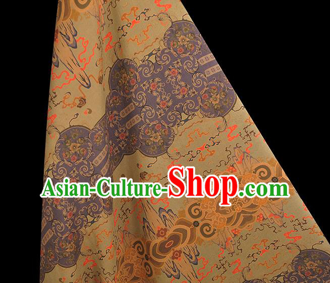Chinese Cheongsam Silk Cloth Traditional Mountain Pattern DIY Fabric Gambiered Guangdong Gauze
