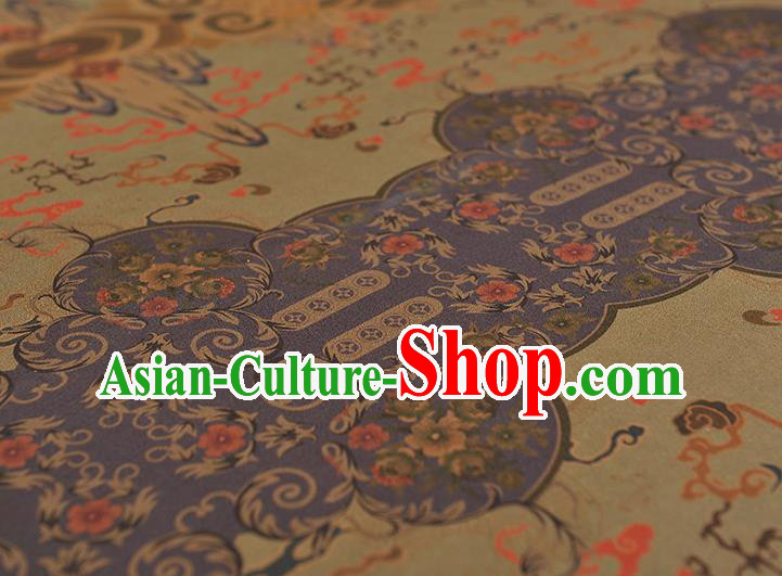 Chinese Cheongsam Silk Cloth Traditional Mountain Pattern DIY Fabric Gambiered Guangdong Gauze