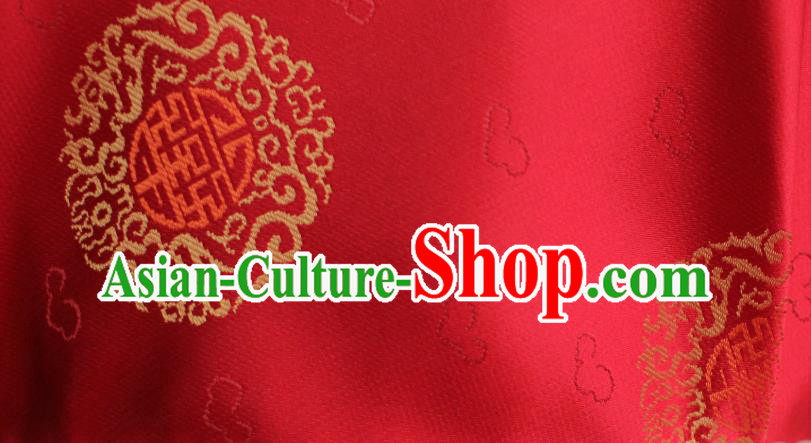 Chinese Traditional Tang Suit Jacquard Drapery Silk Fabric Classical Lucky Pattern Song Brocade Red Tapestry Cloth