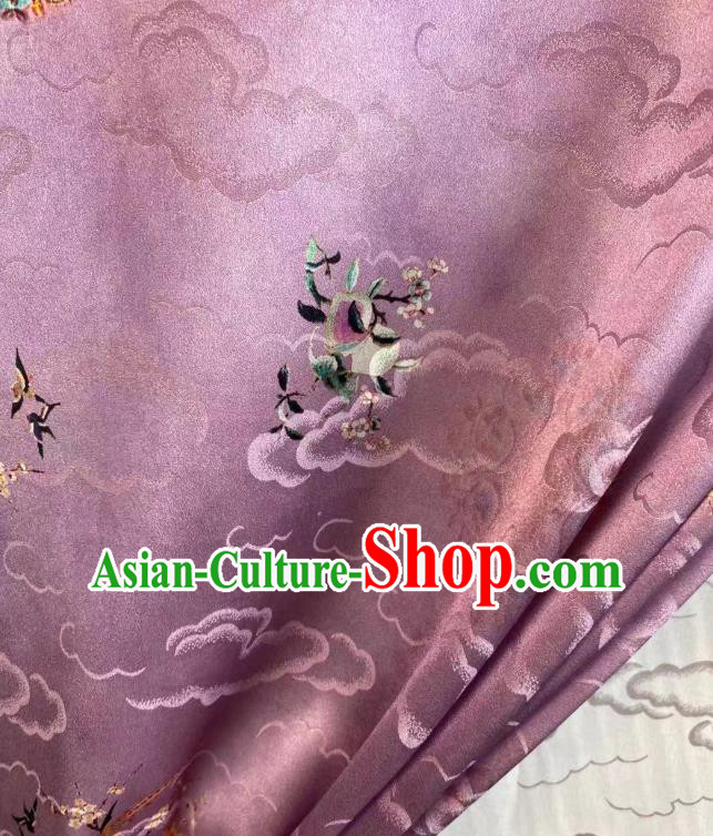 Chinese Lilac Tapestry Cloth Traditional Qipao Dress Jacquard Drapery Silk Fabric Classical Pattern Brocade