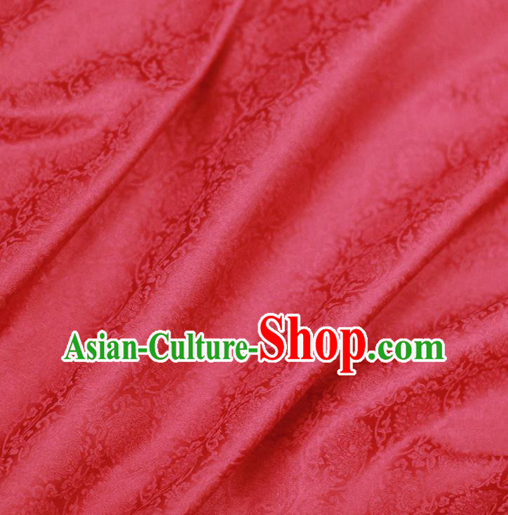 Chinese Traditional Qipao Dress Jacquard Drapery Silk Fabric Classical Lotus Pattern Brocade Red Tapestry Cloth