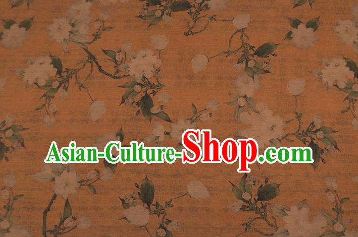 Chinese Traditional Hibiscus Pattern Dress Cloth Cheongsam Silk Fabric Top Ginger Gambiered Guangdong Gauze