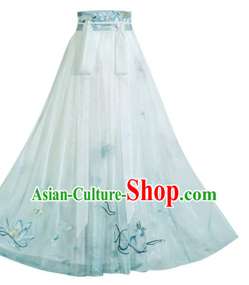 China Ancient Lotus Fairy Hanfu Dress Traditional Tang Dynasty Princess Garment Clothing