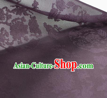 Chinese Jacquard Tapestry Material Traditional Cheongsam Drapery Purple Silk Fabric Classical Pattern Brocade Cloth