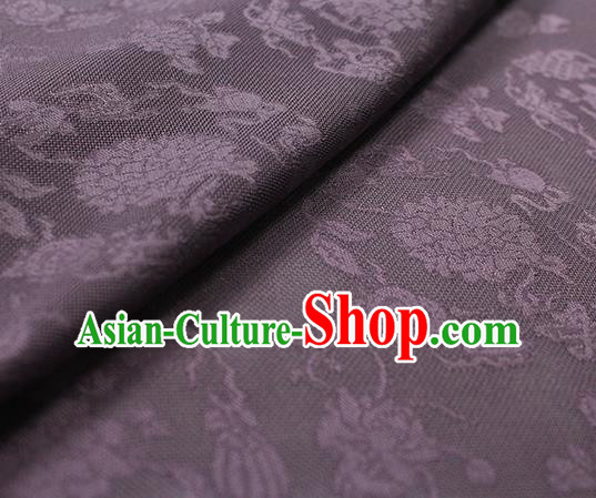 Chinese Jacquard Tapestry Material Traditional Cheongsam Drapery Purple Silk Fabric Classical Pattern Brocade Cloth
