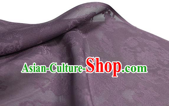 Chinese Jacquard Tapestry Material Traditional Cheongsam Drapery Purple Silk Fabric Classical Pattern Brocade Cloth