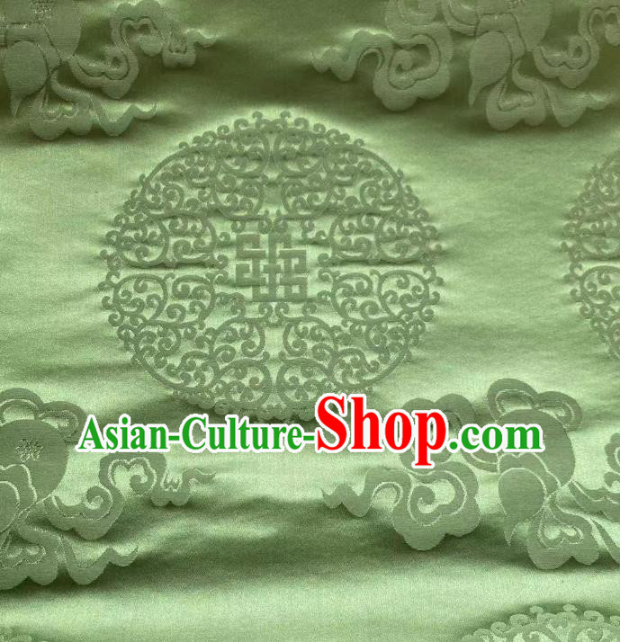 Chinese Jacquard Tapestry Material Traditional Qipao Dress Drapery Silk Fabric Classical Lucky Pattern Green Brocade Cloth
