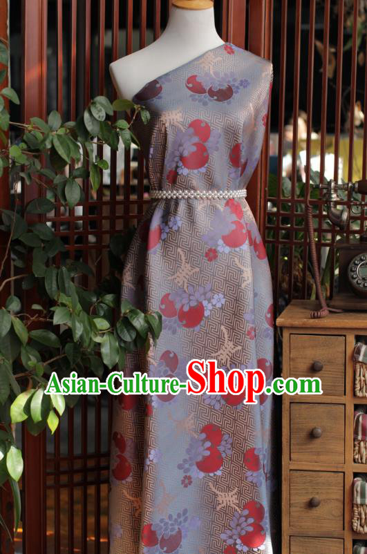 Chinese Grey Tapestry Material Traditional Tang Suit Drapery Silk Fabric Classical Pattern Brocade Cloth