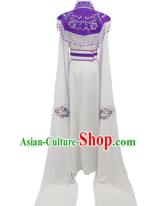 Traditional Chinese Beijing Opera Young Beauty Clothing Peking Opera Hua Tan White Dress Garments