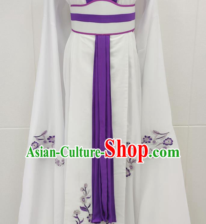Traditional Chinese Beijing Opera Young Beauty Clothing Peking Opera Hua Tan White Dress Garments