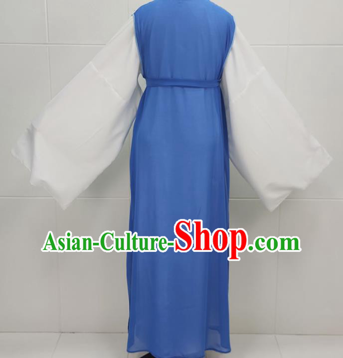 China Peking Opera Scholar Li Menglong Garments Traditional Shaoxing Opera Niche Young Male Blue Clothing