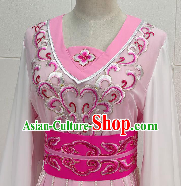Chinese Beijing Opera Fairy Clothing Traditional Shaoxing Opera Young Beauty Pink Dress Garments