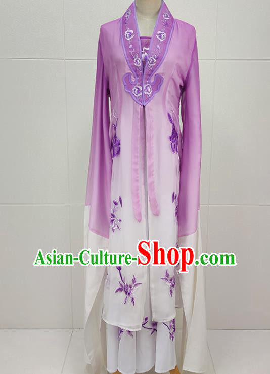 Chinese Traditional Shaoxing Opera Princess Garment Beijing Opera Actress Clothing Peking Opera Hua Tan Lilac Dress