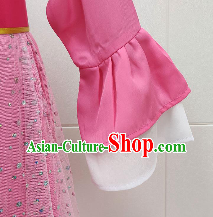 Chinese Beijing Opera Xiaodan Clothing Traditional Huangmei Opera Young Lady Pink Dress Garments