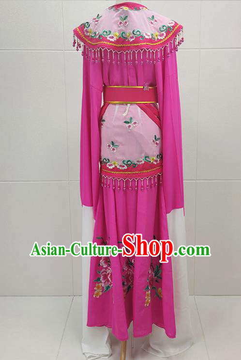Chinese Beijing Opera Actress Clothing Traditional Peking Opera Hua Tan Princess Rosy Dress Garments