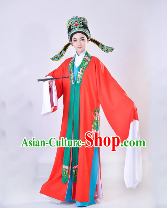 China Shaoxing Opera Scholar Clothing Traditional Peking Opera Xiaosheng Red Cape Beijing Opera Niche Garment