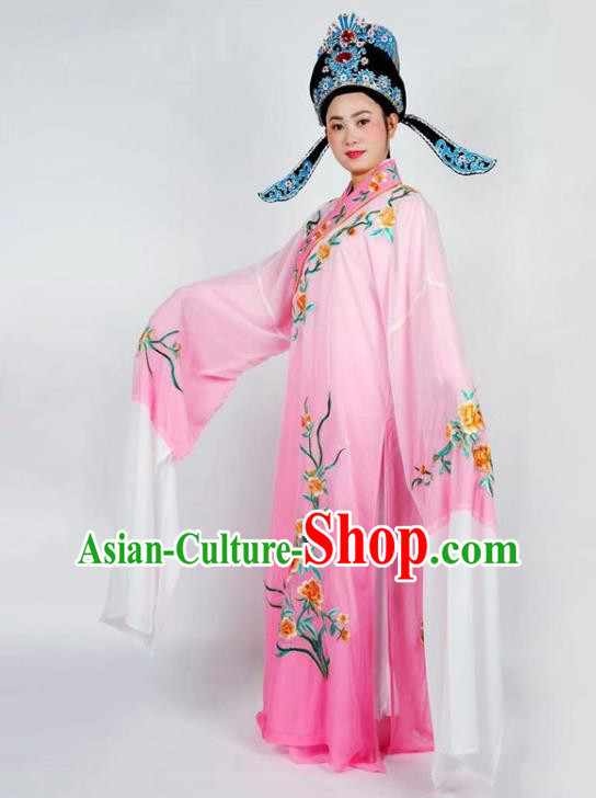 China Traditional Shaoxing Opera Scholar Clothing Peking Opera Xiaosheng Rosy Robe Garment