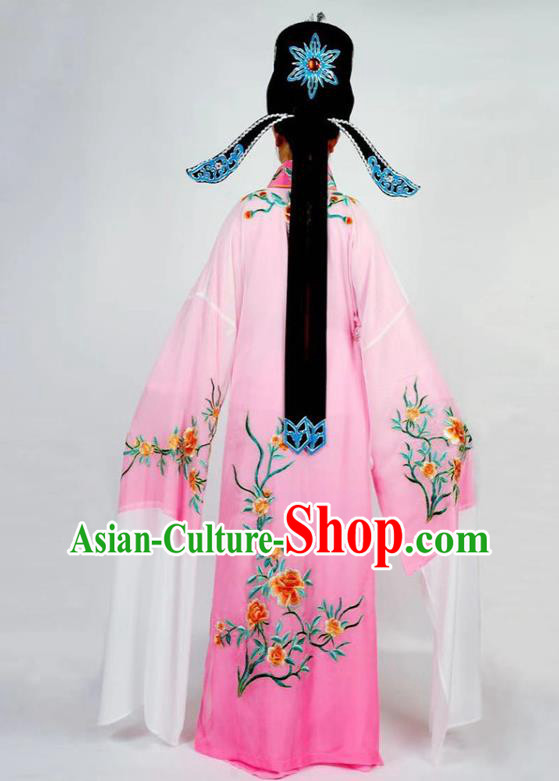 China Traditional Shaoxing Opera Scholar Clothing Peking Opera Xiaosheng Rosy Robe Garment