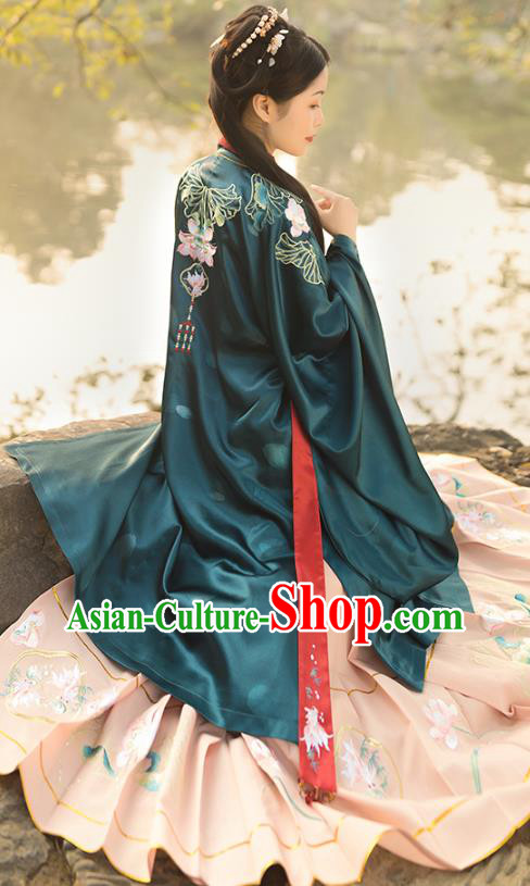China Ancient Patrician Lady Hanfu Dress Garments Traditional Ming Dynasty Royal Princess Clothing