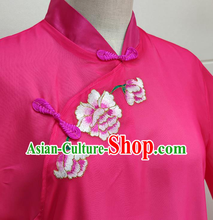 Chinese Traditional Peking Opera Hua Tan Rosy Dress Shaoxing Opera Actress Garment Beijing Opera Diva Clothing