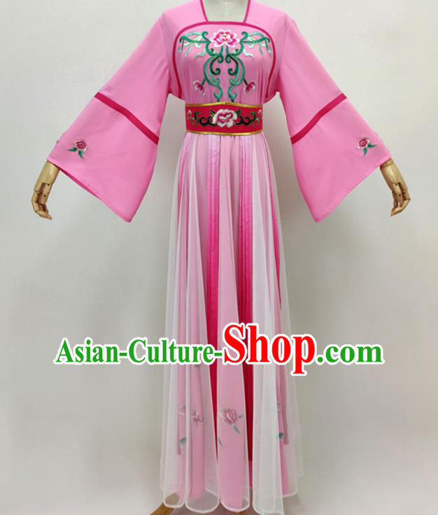 Chinese Beijing Opera Diva Clothing Traditional Peking Opera Hua Tan Pink Dress Shaoxing Opera Fairy Garment