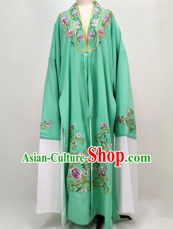 China Peking Opera Xiaosheng Garment Costume Traditional Beijing Opera Niche Green Cape Shaoxing Opera Scholar Clothing