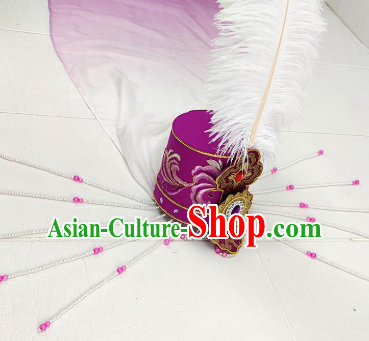 China Beijing Opera Hua Tan Headwear Shaoxing Opera Princess Feather Hat