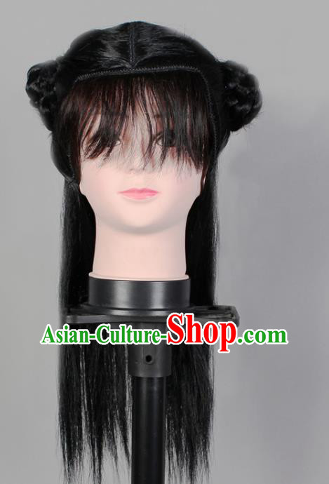 China Shaoxing Opera Shepherd Boy Wigs Sheath Traditional Opera Livehand Hair Accessories Beijing Opera Headdress