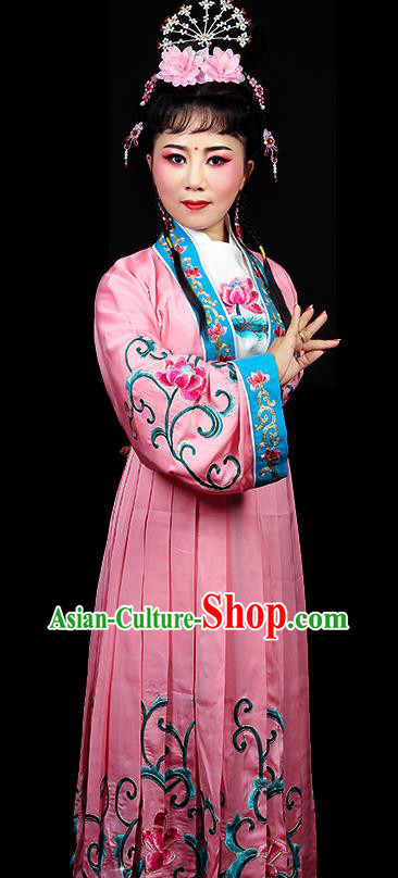 Chinese Shaoxing Opera Princess Clothing Traditional Peking Opera Hua Tan Pink Dress Beijing Opera Actress Garment