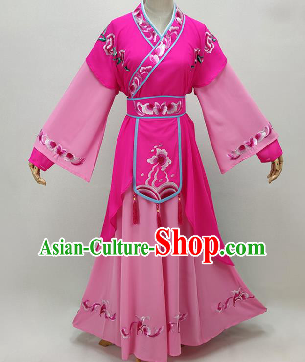 Chinese Shaoxing Opera Palace Lady Garment Beijing Opera Hua Tan Clothing Traditional Peking Opera Diva Rosy Dress