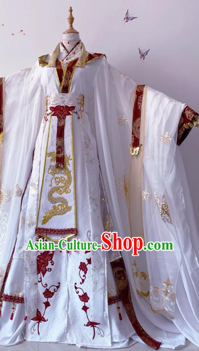 Chinese Ancient Noble Childe Hanfu Clothing Traditional Drama Cosplay Crown Prince Wedding Garment Costume