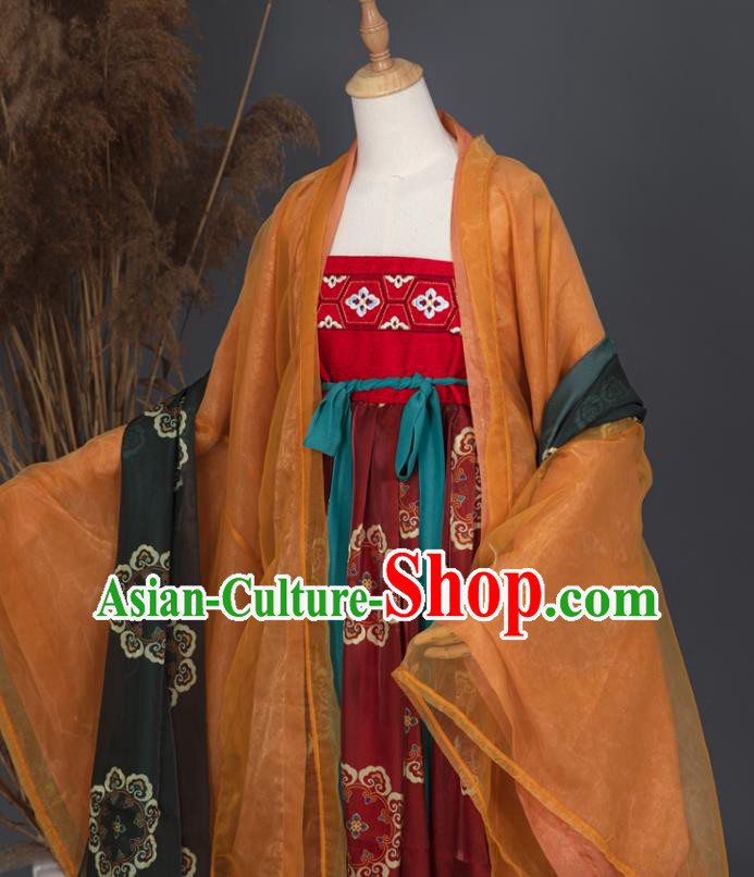 China Traditional Cosplay Tang Dynasty Court Beauty Clothing Ancient Palace Princess Hanfu Dress Garments
