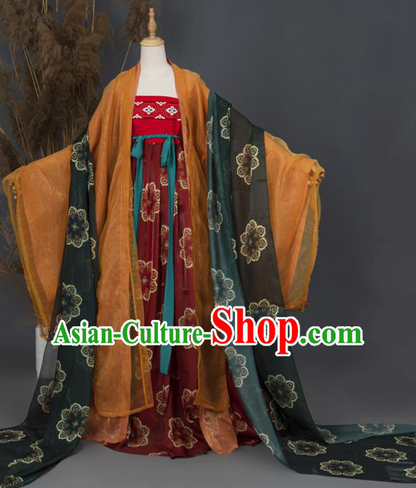 China Traditional Cosplay Tang Dynasty Court Beauty Clothing Ancient Palace Princess Hanfu Dress Garments