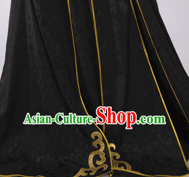 Chinese Ancient Swordsman Black Hanfu Clothing Traditional Cosplay Chivalrous Knight Garment Costumes