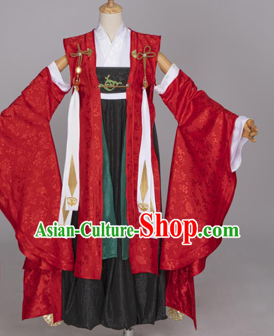 China Traditional Cosplay Female Swordsman Clothing Ancient Fairy Princess Hanfu Dress Garments