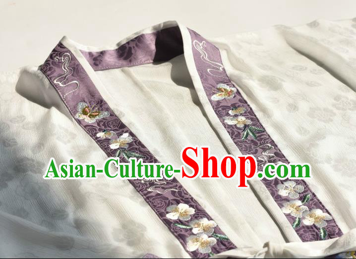 China Ancient Imperial Consort Purple Hanfu Dress Garments Traditional Song Dynasty Court Woman Historical Clothing