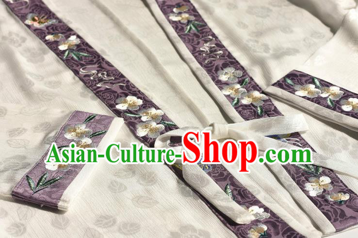 China Ancient Imperial Consort Purple Hanfu Dress Garments Traditional Song Dynasty Court Woman Historical Clothing