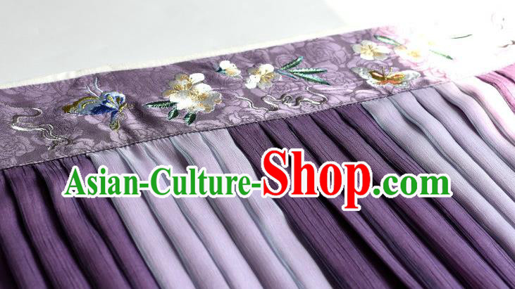 China Ancient Imperial Consort Purple Hanfu Dress Garments Traditional Song Dynasty Court Woman Historical Clothing